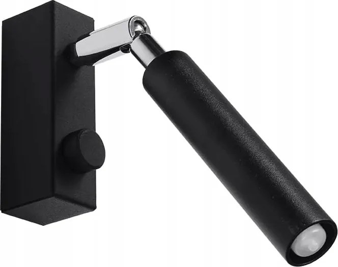 Fali lámpa olvasólámpa fekete, kapcsolóval Sollux nappaliba