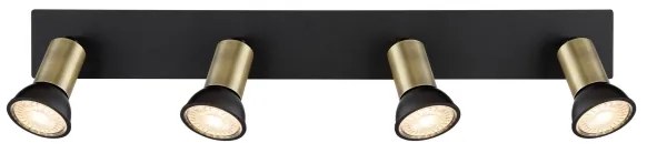 Globo 57998-4B - Spotlámpa DREW 4xGU10/35W/230V fekete/réz