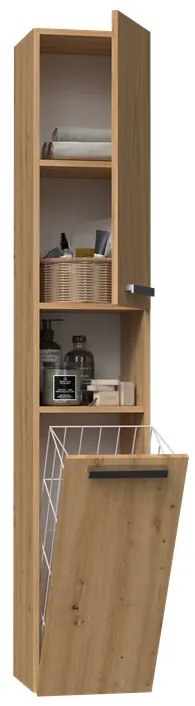 Shannan Nel III fürdőszoba szekrény, 31x174x30 cm, tölgy