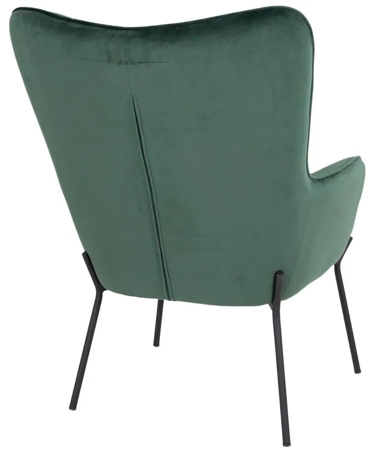 Zöld bársony fotel Glasgow – Bonami Essentials