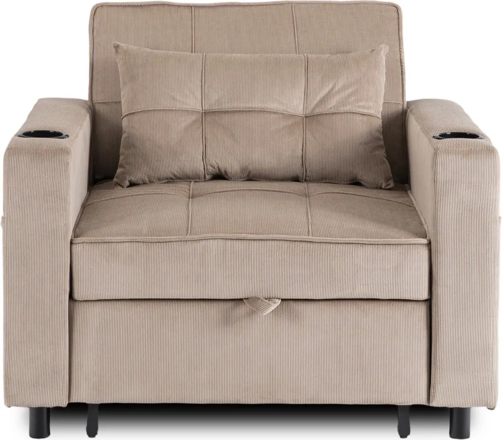 Dönthető fotel bézs kord kárpittal – SOLOR