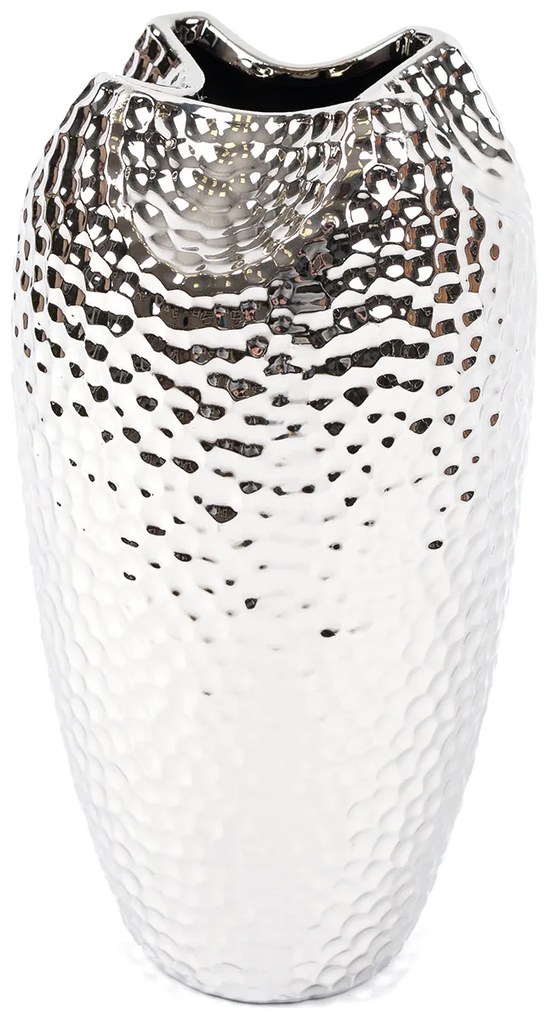 Silver dots kerámia váza ezüst, 29 cm