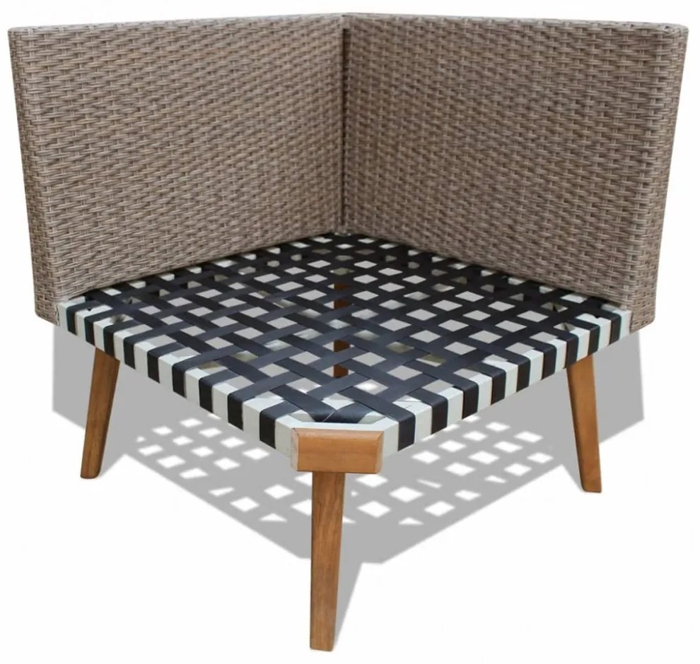 4-részes szürke polyrattan kerti bútorszett párnákkal