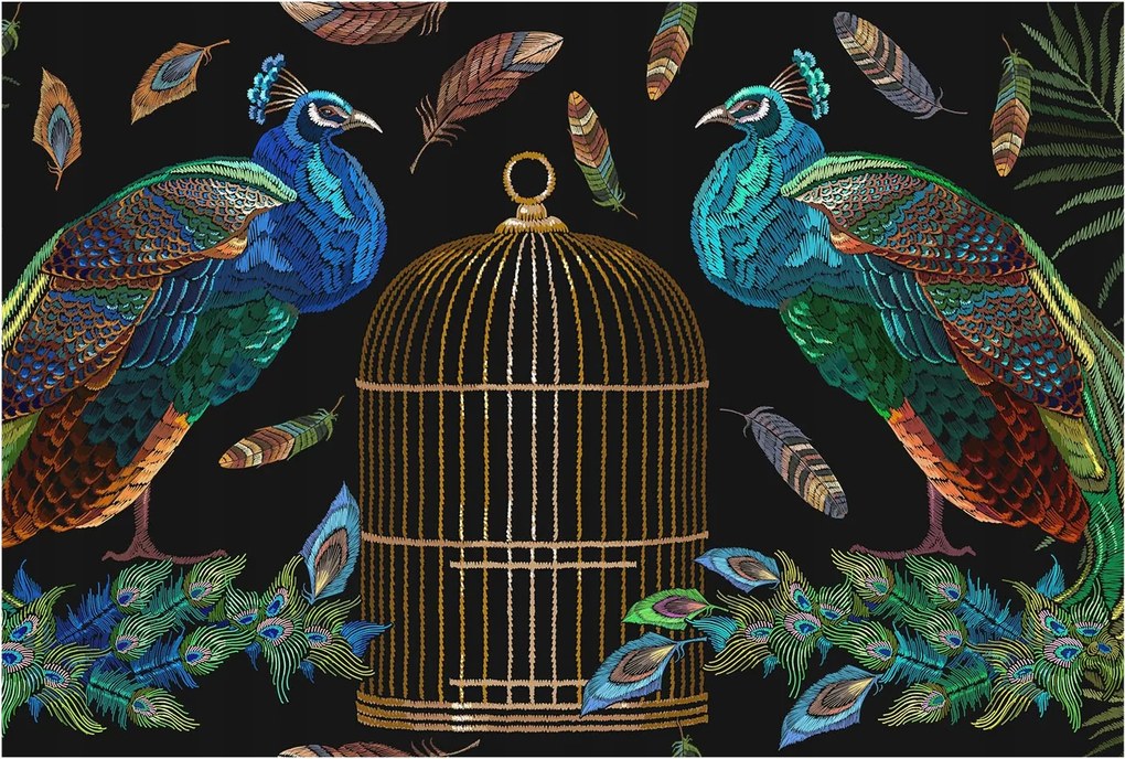 Flizelin tapéta Flizelin fali prémium páva kép 104x70 Ragasztó