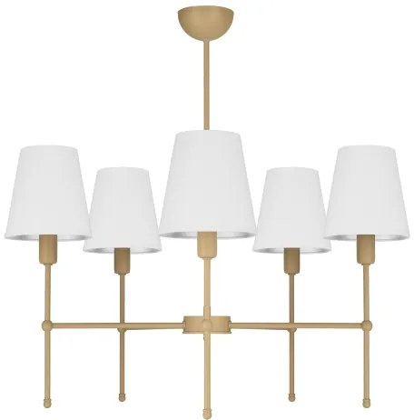 Rúdra szerelhető csillár MADELA 5xE14/40W/230V fehér/bézs