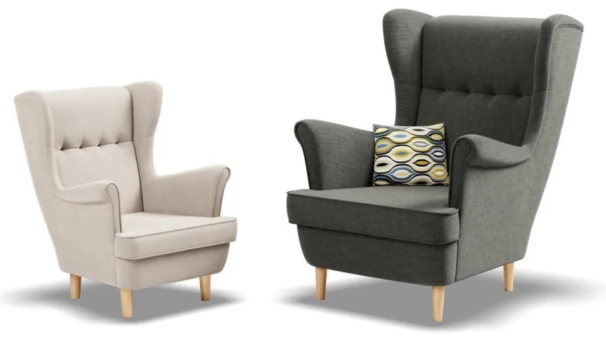 Uszak Mini fotel, bársony, bézs