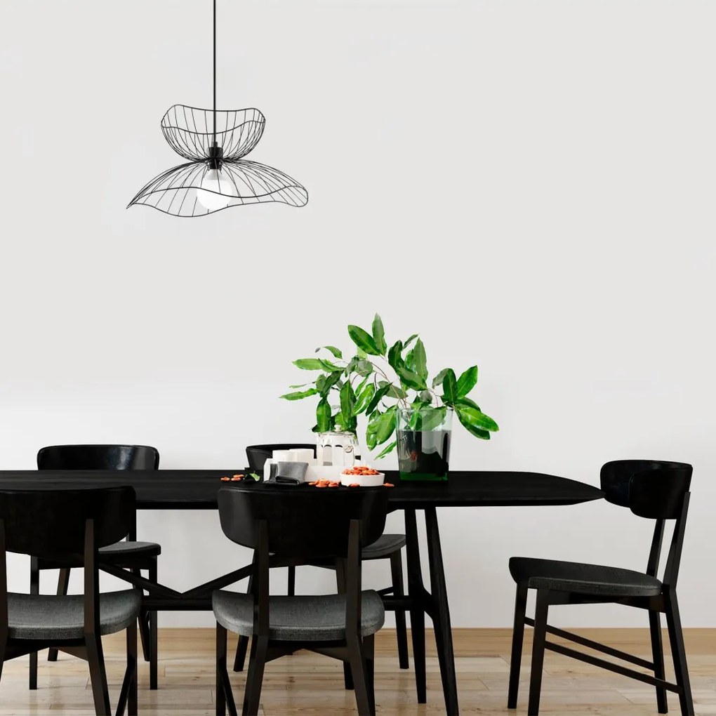 Farac 6390 fekete fém függőlámpa, Ø50 cm