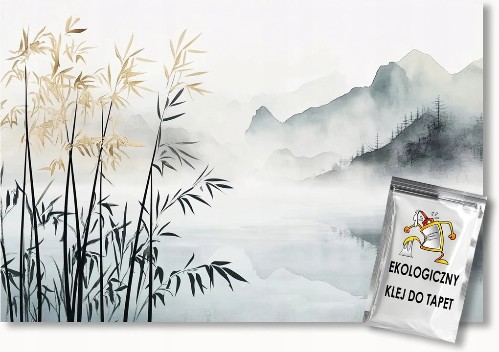 Fotótapéta Flizelina Ázsia Kína Japán Bambusz Tó Hegyek 200x140 ragasztó
