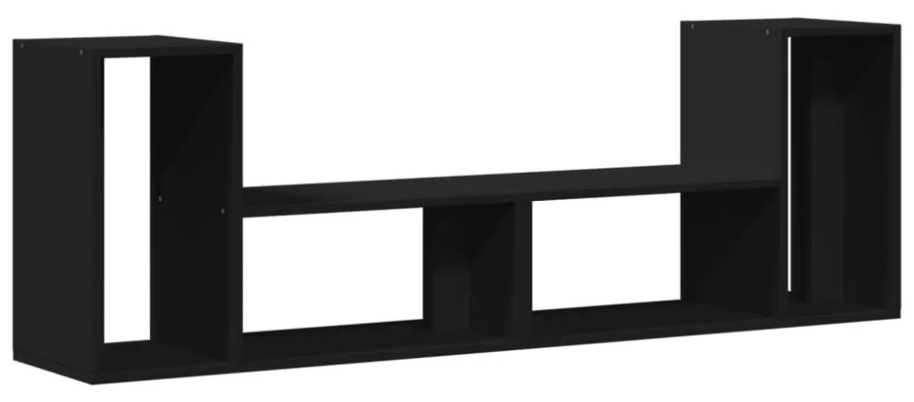 2 db fekete szerelt fa TV-szekrény 75 x 30 x 50 cm