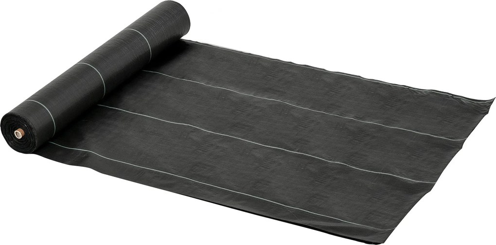 Outsunny Gyomellenes Szövet 2x50 m Gyomgátló Szövet Gyomellenes Geotextil Háló Gyomok Ellen 100 g/m² Kert Terasz Patio Fekete | Aosom