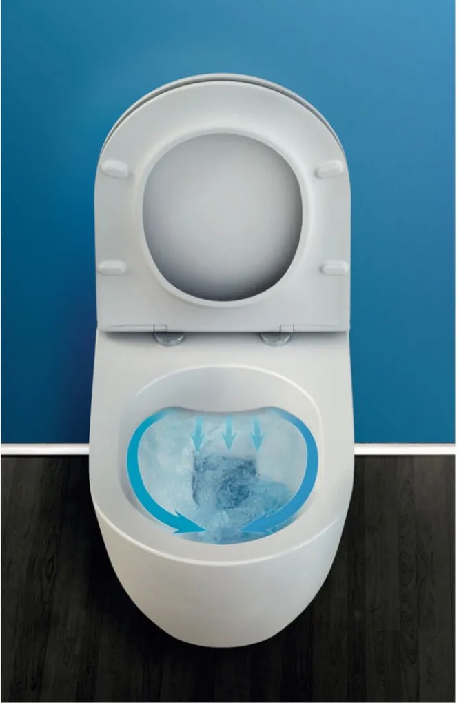 CeraStyle CITY fali WC - MATT FEHÉR - rimless - perem nélküli - rejtett rögzítésű - 53 cm