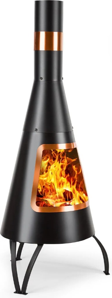 Blumfeldt Volantis Cupric, kerti kandalló, acél, rozsdamentes acél, fekete