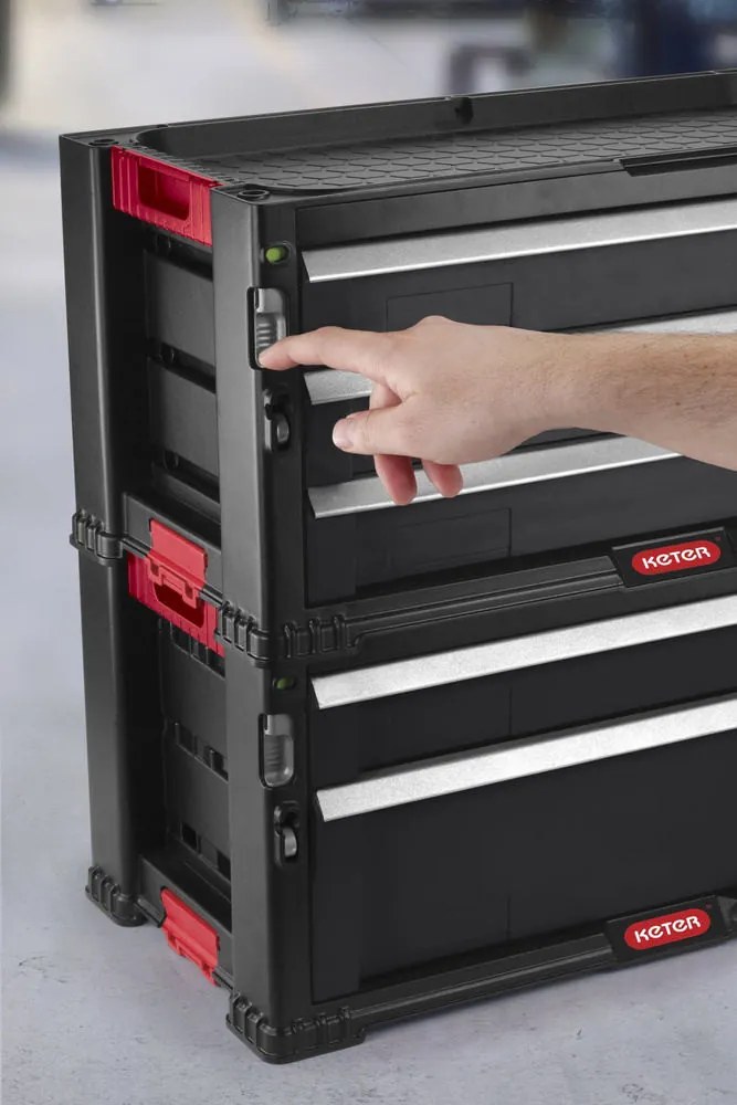 KETER 2 FIÓKOS TÁROLÓ "TOOL CHEST" - FEKETE (SZERSZÁMTÁROLÓ)