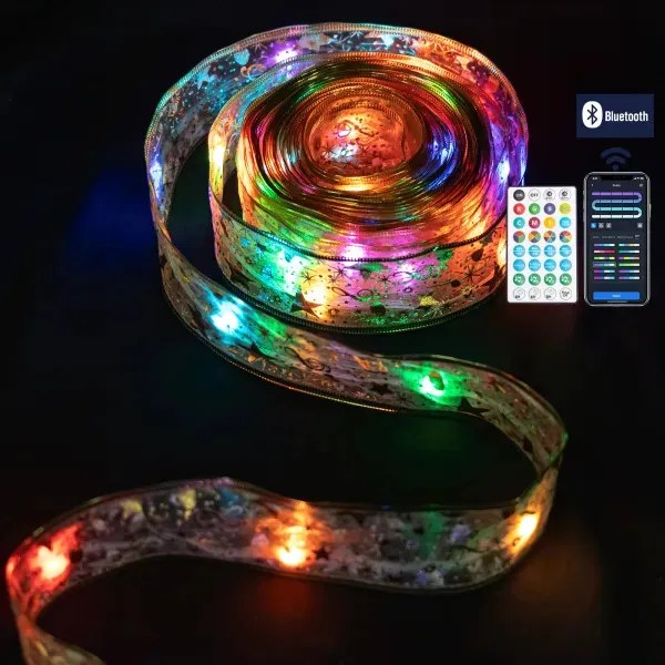 Bluetooth alacsony feszültségű arany széles szalag RGBIC 10m