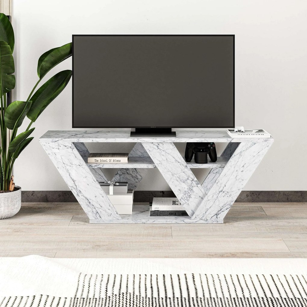 TV szekrény Pipralla - Carrara Marble