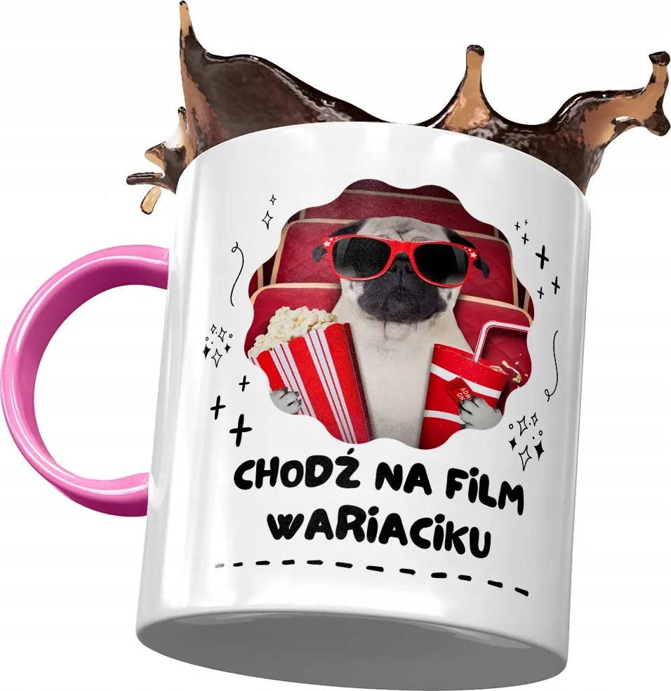 Bögre Rózsaszín Vicces Gyere Film Bolond Nyomtatott Fotóval