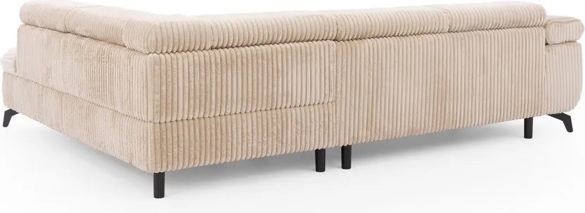 Bézs kordbársony sarokkanapé (jobb oldali-L alakú) Marbeya – Ropez