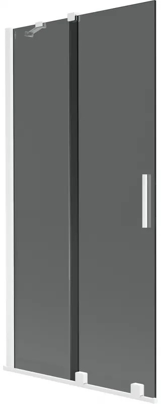 Mexen Velar, 2 szárnyas eltolható kádparaván 95 x 150 cm, 8mm szürke üveg, fehér matt, 896-095-000-41-20