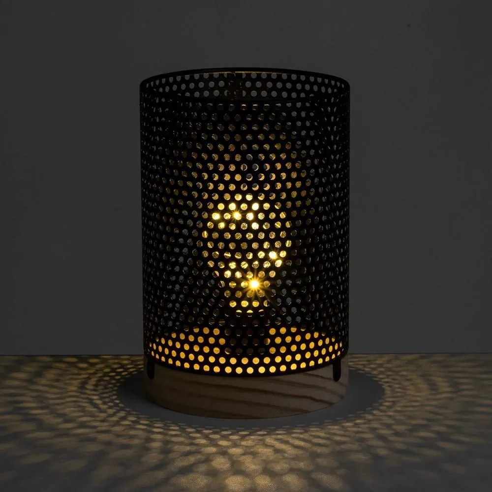 Fekete asztali lámpa fém búrával (magasság 20 cm) – Casa Selección