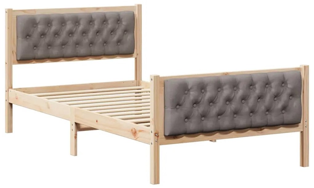 Ágykeret fejtámlával Tópszínű 100 x 200 cm Tömör fenyőfa