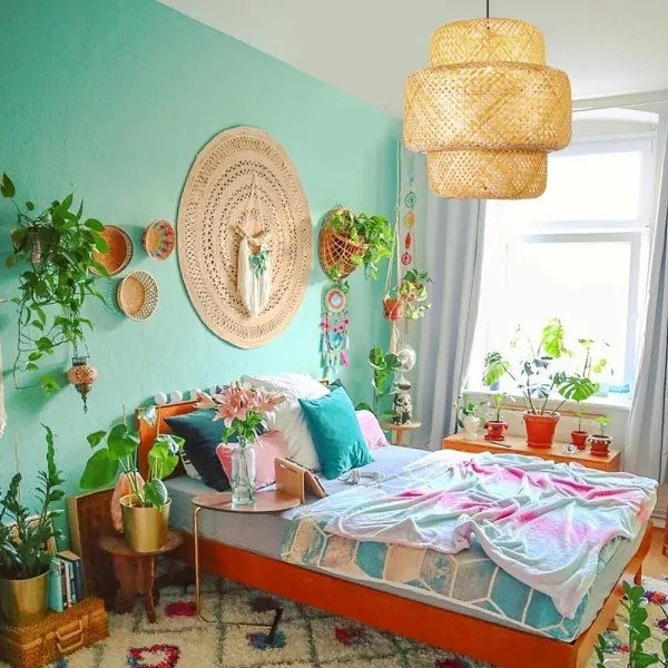 Immax 08268L - Csillár zsinóron HILO 1xE27/40W/230V átm. 47 cm bambusz