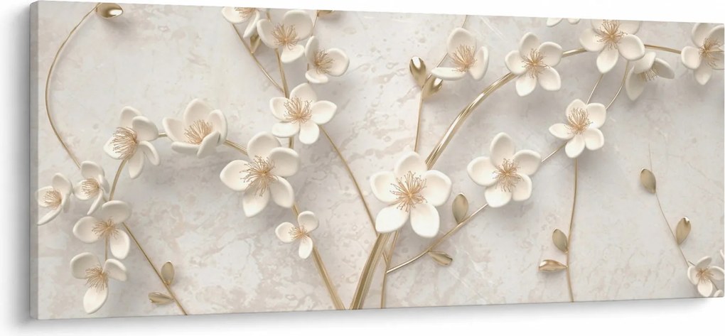 Kép - Arany virág - absztrakt (120x50 cm)