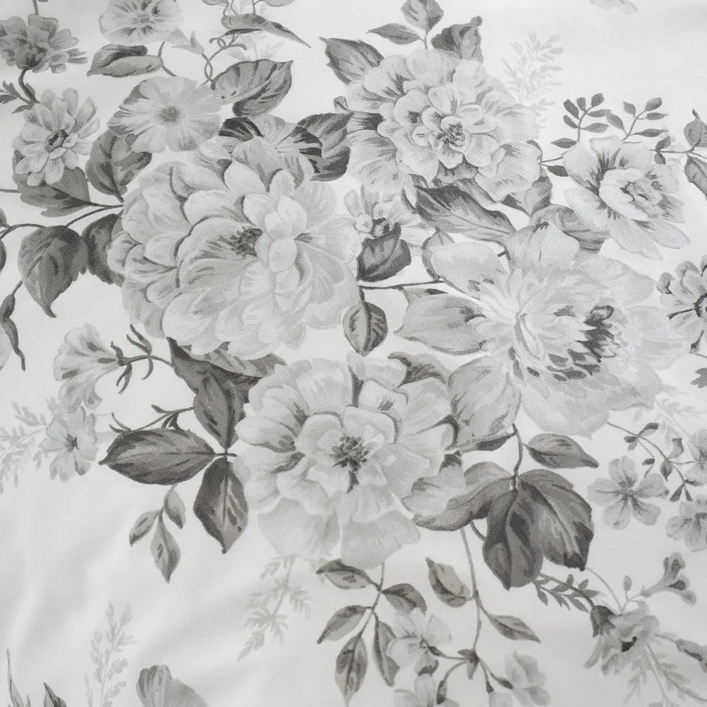 Szürke kétszemélyes-hosszabbított ágyneműhuzat 230x220 cm Elinda Floral – Catherine Lansfield