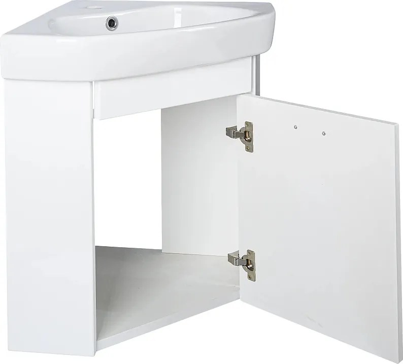 VivaStyle ARDA fali sarokszekrény CeraStyle ARDA porcelán sarokmosdóval 46 x 46 cm - JOBBOS