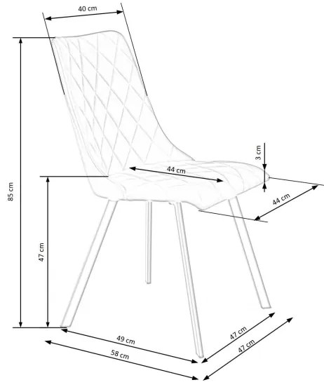 Étkezőszék RESTIVO 1 db fekete