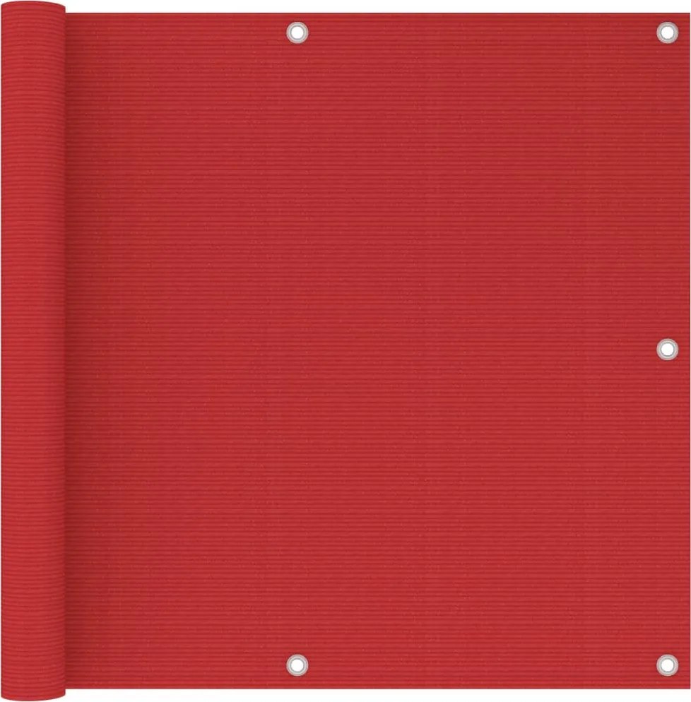 vidaXL piros HDPE erkélytakaró 90 x 300 cm