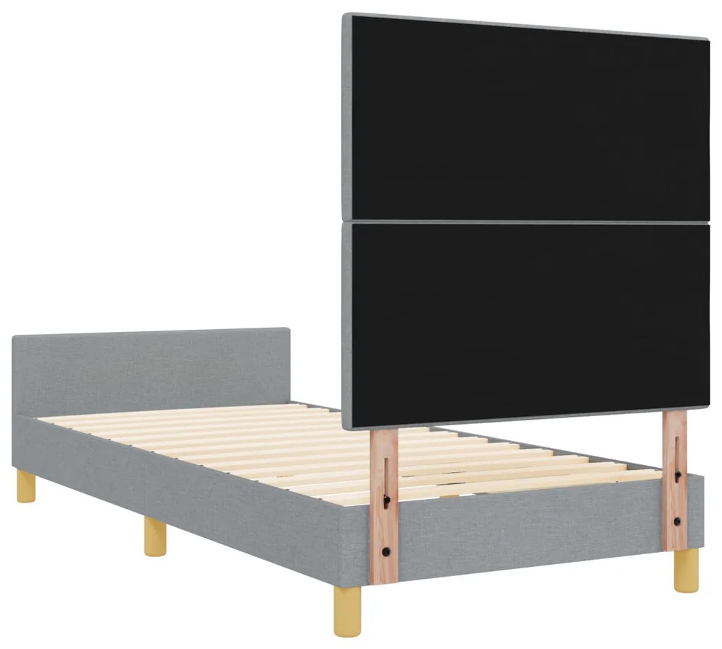 Világosszürke Szövet Ágykeret 80x200 cm