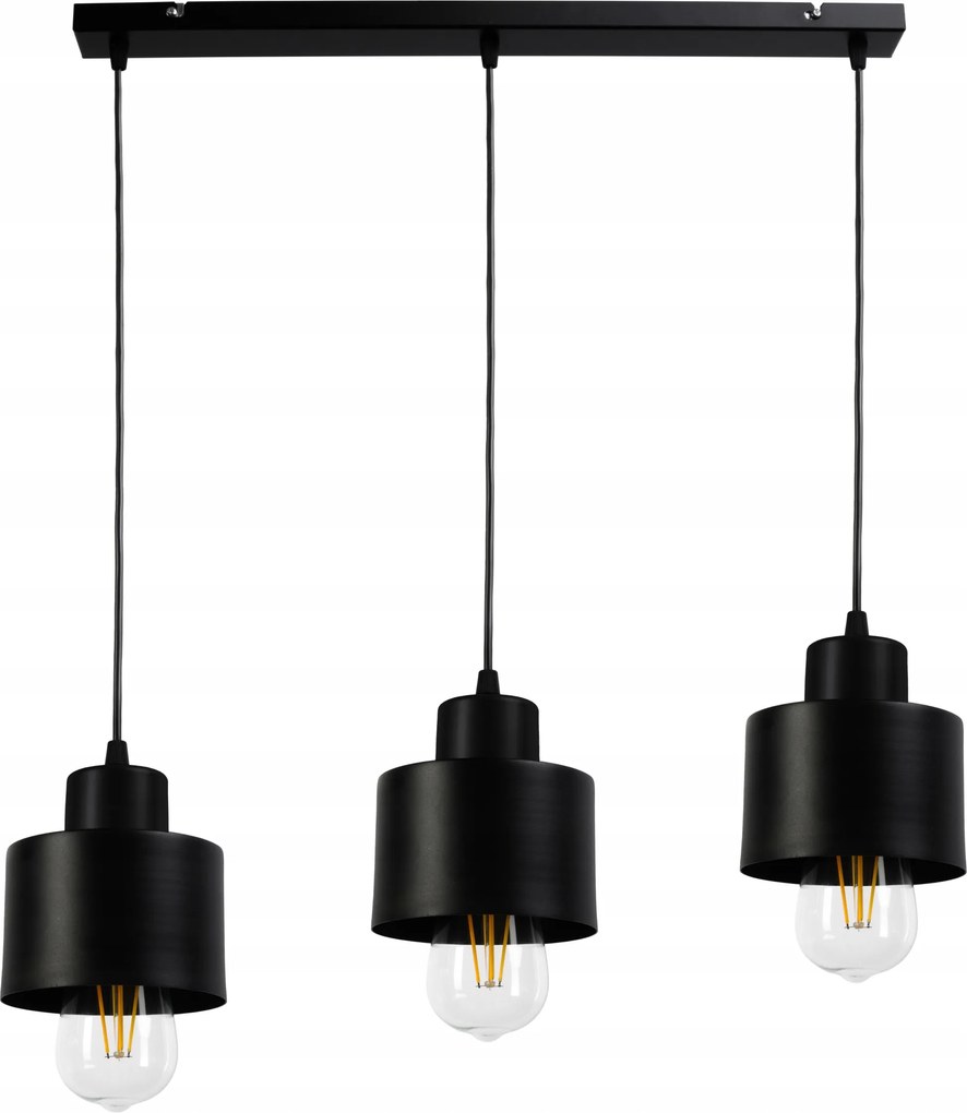 Függő Lámpa Mennyezeti Gerenda Fekete Bögre 3XE27