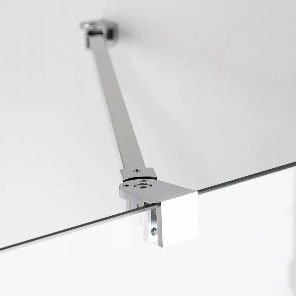 Stuxi Bari Fix 190 cm (100+90) széles nyíló zuhanyajtó fix fallal, 6 mm vízlepergető üveggel, króm profillal, 195 cm magas