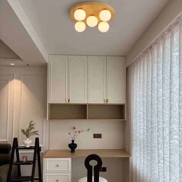 Brilagi - LUND WOOD mennyezeti lámpatest 5xG9/9W/230V, átm. 40 cm, fa