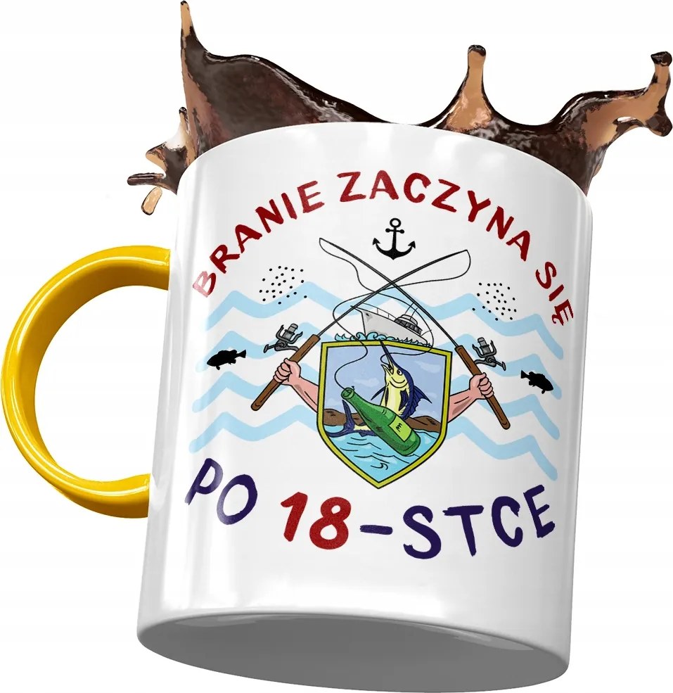 Sárga Bögre Születésnapra 18 18. 18. Ajándék Nyomtatott Fotóval