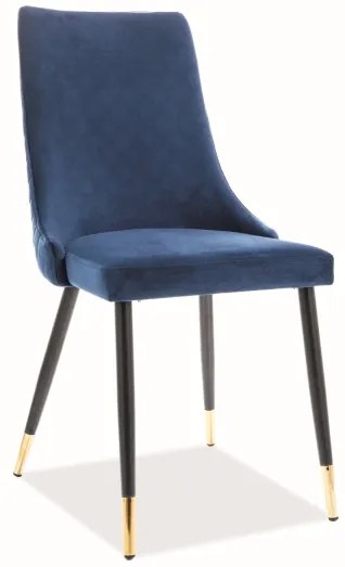 Szék PIANO VELVET fekete / aranyozott / gránát BLUVEL 86