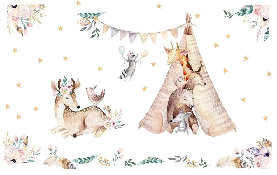 Rabbits Woodland gyerek falmatrica - Ambiance