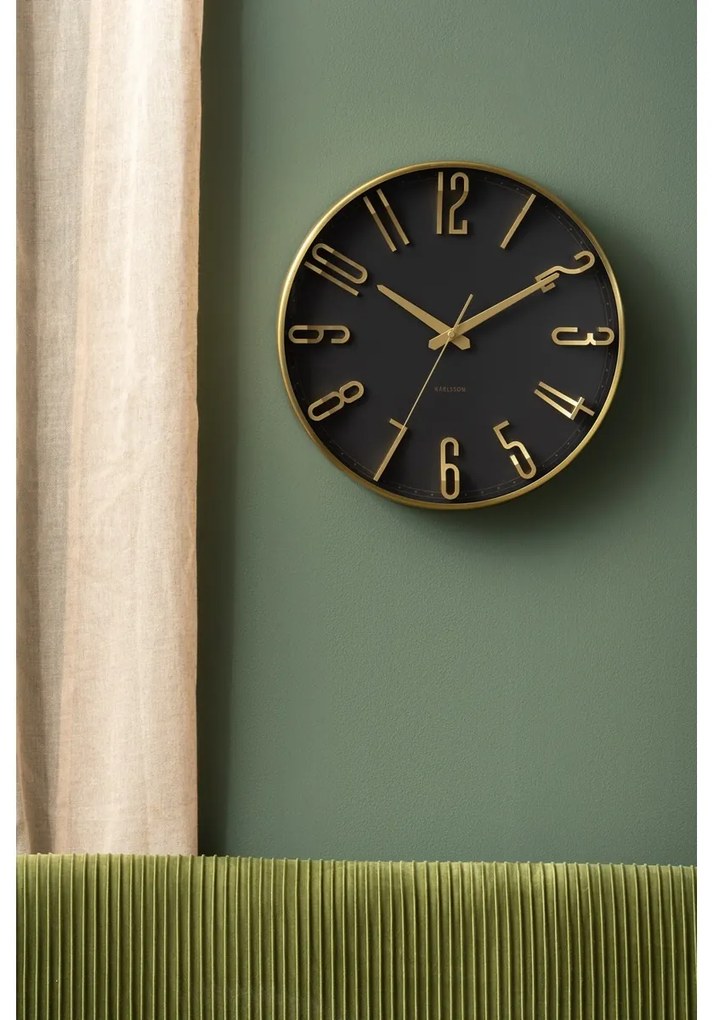 Karlsson 6016BK design falióra fekete, 35 cm átmérővel