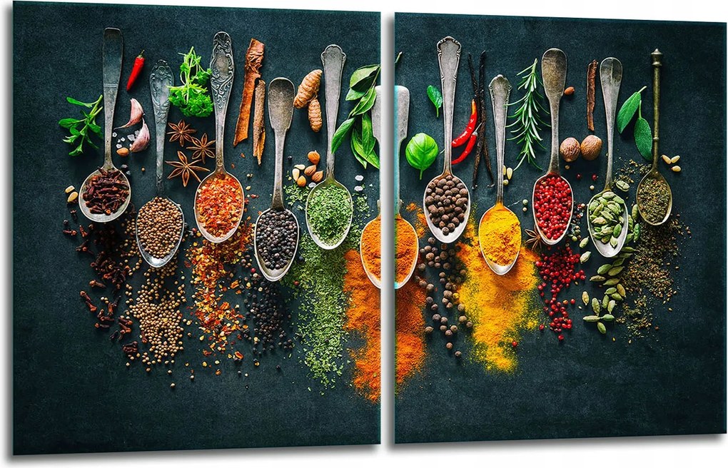 7in1 2x Üveg Tűzhelyvédő Főzőlap 40x52 Fűszerek