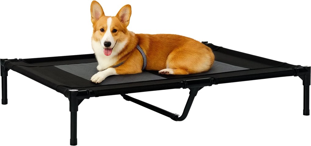 PawHut Kutyaágy, Kültéri Kutya Kanapé, Kisállat Ágy, Alvóhely, Macskaágy, Kutyaágy, 92 x 76 x 18 cm, Fekete | Aosom