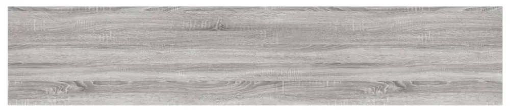 4 db szürke sonoma színű szerelt fa fali polc 100 x 20 x 1,5 cm