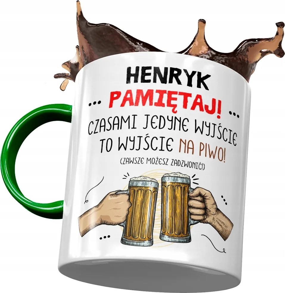 Zöld Bögre Henrik Férj Kolléga Ajándék Nyomtatott Fotóval