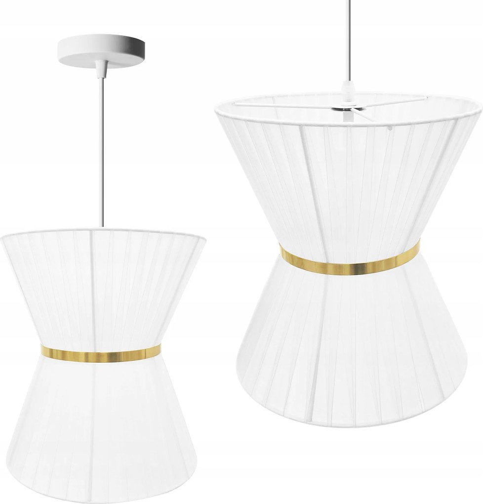 Fehér, geometrikus, tüll függő mennyezeti lámpa Tiul Toolight White