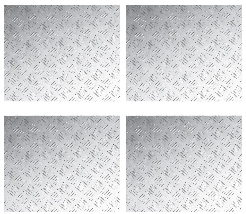 Rácsos lemezek 4 pcs Ezüst 60 x 50 cm Alumínium