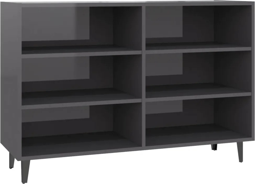 vidaXL magasfényű szürke szerelt fa tálalószekrény 103,5 x 35 x 70 cm