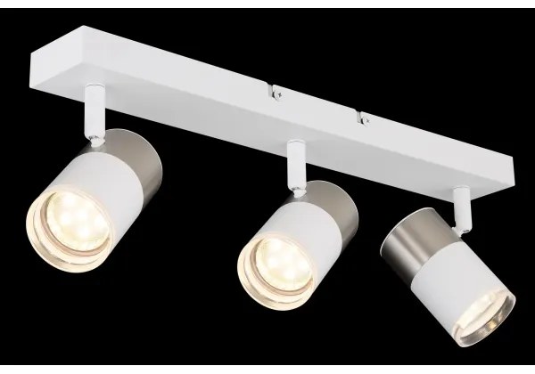Globo 57851-3 - Spotlámpa BRISBON 3xGU10/25W/230V fehér/króm