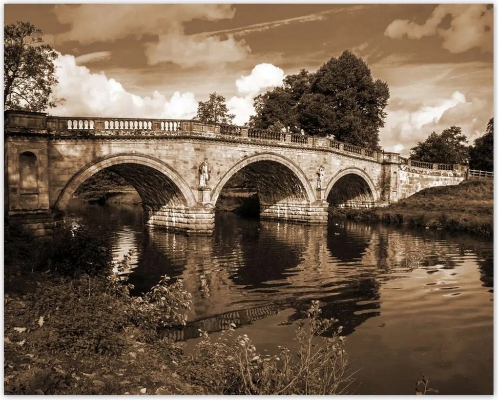 Poszterek 50x40 Híd a folyón szépia