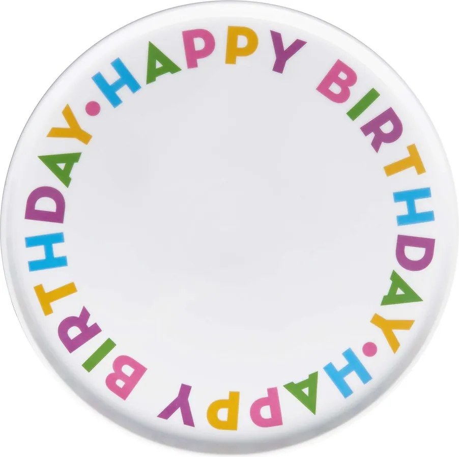 HAPPY BIRTHDAY tortatányér Ø 30 cm, színes
