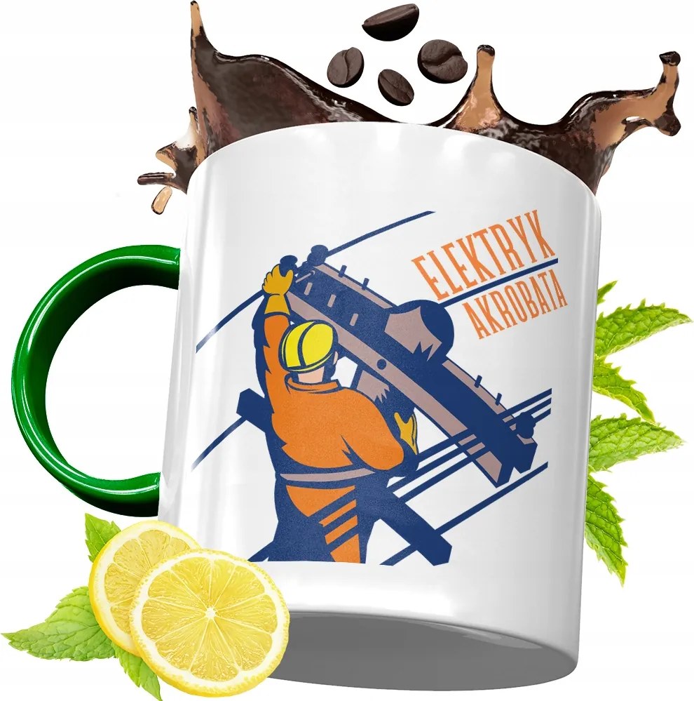 Zöld Bögre Villanyszerelőnek Születésnapi Ajándék fényképes nyomtatással