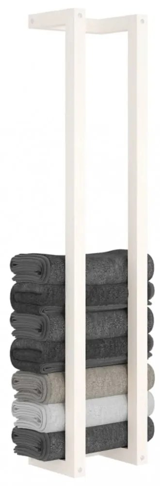 fehér tömör fenyőfa törülközőtartó 23 x 18 x 110 cm